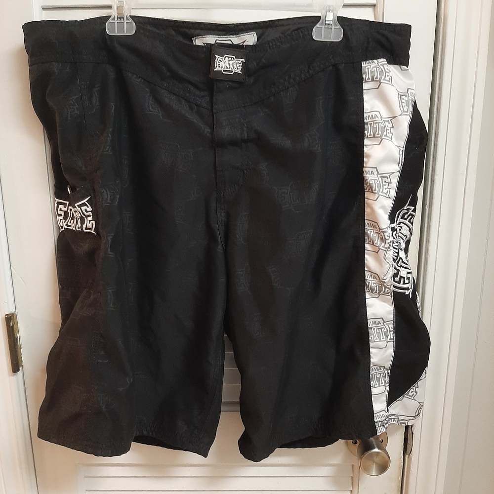 MMA Elite Board Shorts Men’s Size XL  Black Athletic Swim Trunks